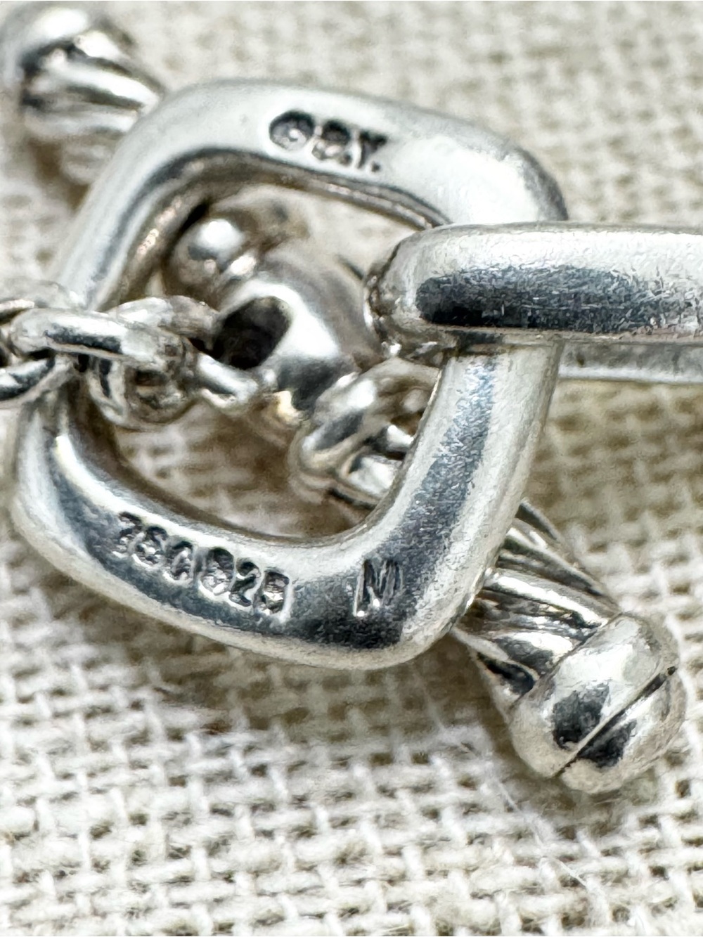 David Yurman .925 18K Clear Quartz Black Diamond Figaro Long Chain Necklace 34” - Picture 7 of 7
